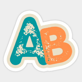 A  AND B INITIALS A PLUS B Sticker